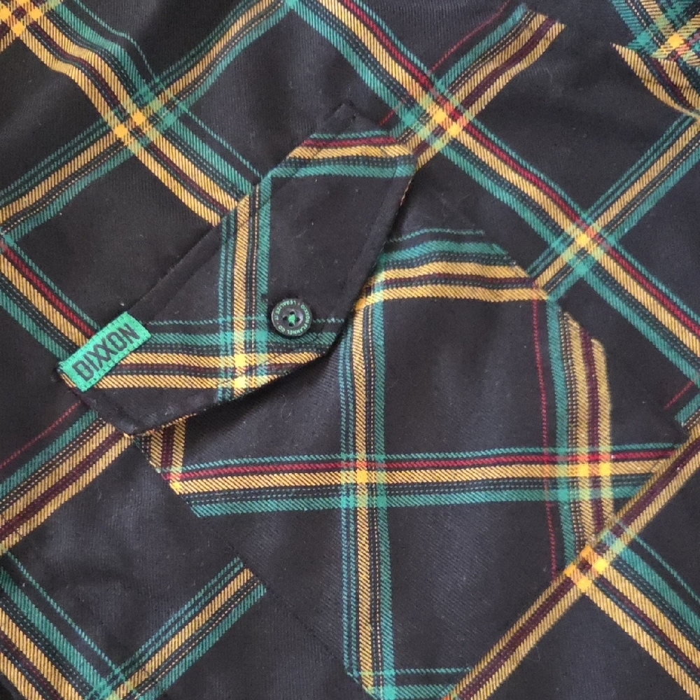 DIXXON Black and Green Plaid Flannel Shirt - Picture 2 of 8